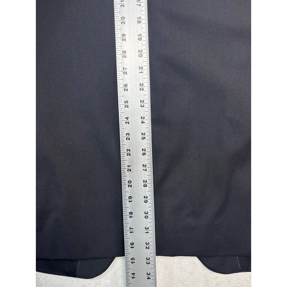 Stafford 50L 44x32 Black 3pc Pant Suit Wool All Season Flat Front Classic Fit